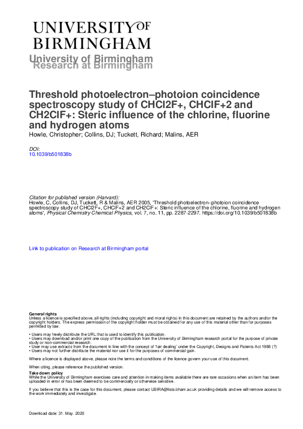 (PDF) Threshold photoelectron–photoion coincidence spectroscopy study ...