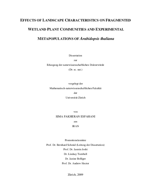 (PDF) Effects of landscape structures on recent change in species ...