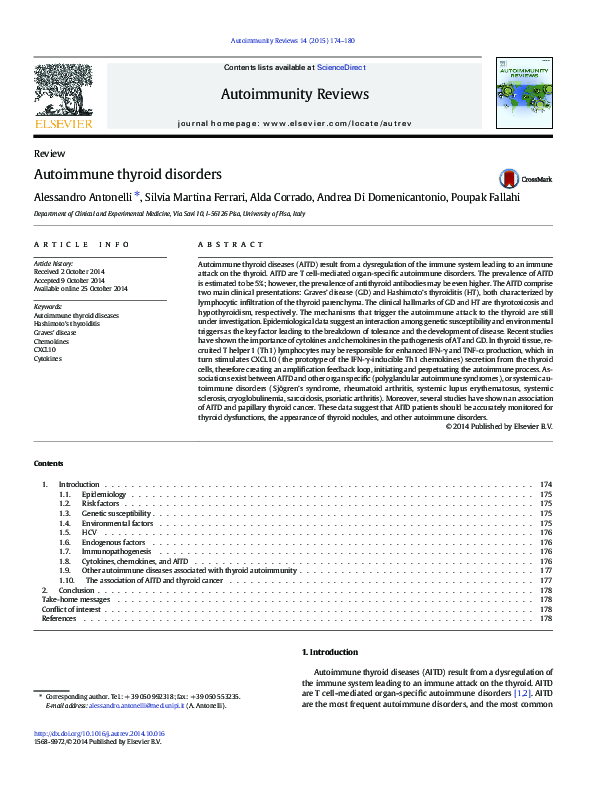 (PDF) Autoimmune thyroid disorders