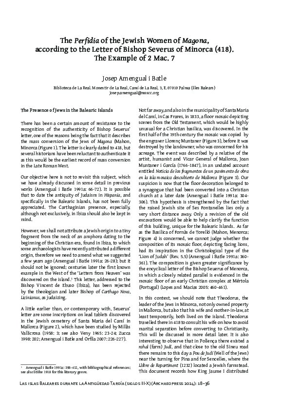(PDF) The Perfidia of the Jewish Women of Magona, according to the ...