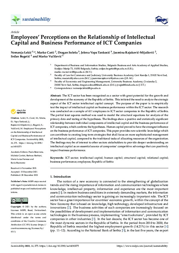 (PDF) Employees’ Perceptions on the Relationship of Intellectual ...