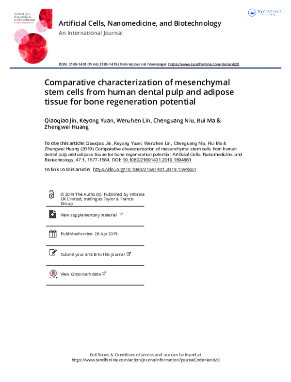 (PDF) Comparative characterization of mesenchymal bone marrow stromal ...