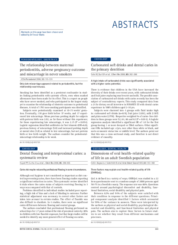 (PDF) The relationship between maternal periodontitis and preterm low ...