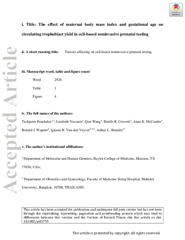 (PDF) The effect of maternal body mass index and gestational weight ...