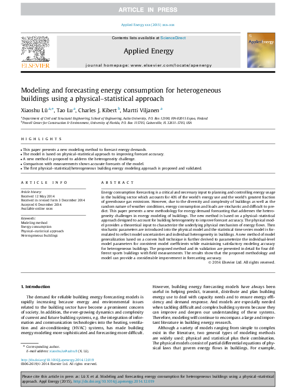 (PDF) Modeling and forecasting energy consumption for heterogeneous ...