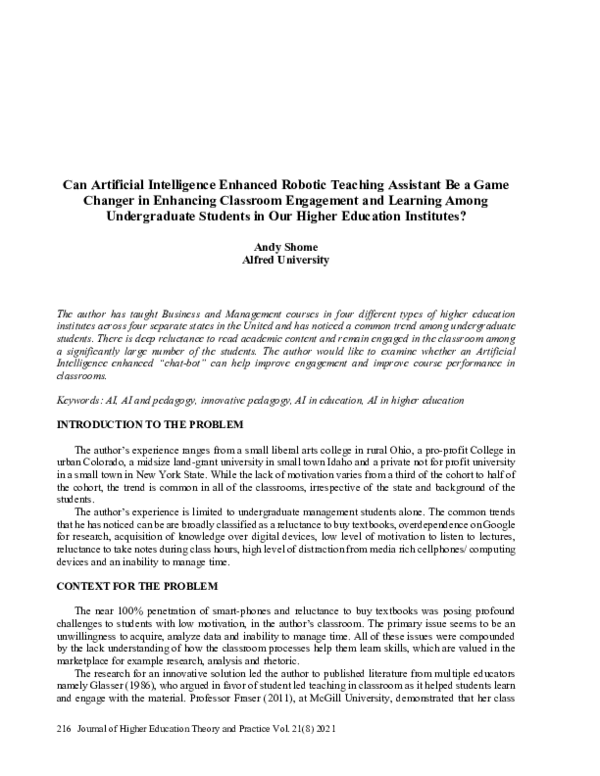 (PDF) Can Artificial Intelligence Enhanced Robotic Teaching Assistant ...