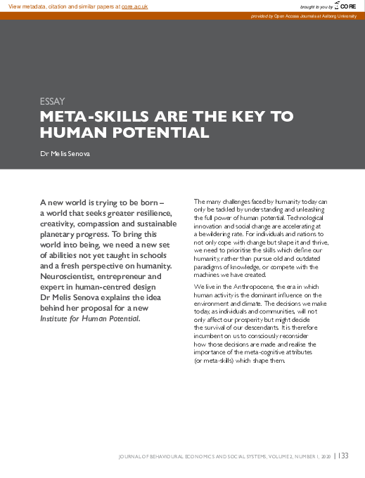 (PDF) Meta-skills Are the Key to Human Potential
