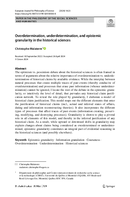 (PDF) Overdetermination, underdetermination, and epistemic granularity ...