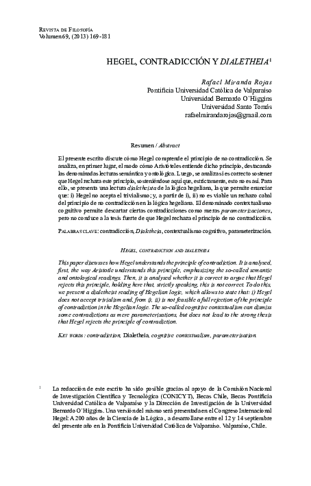 (PDF) Hegel, Contradicción y Dialetheia