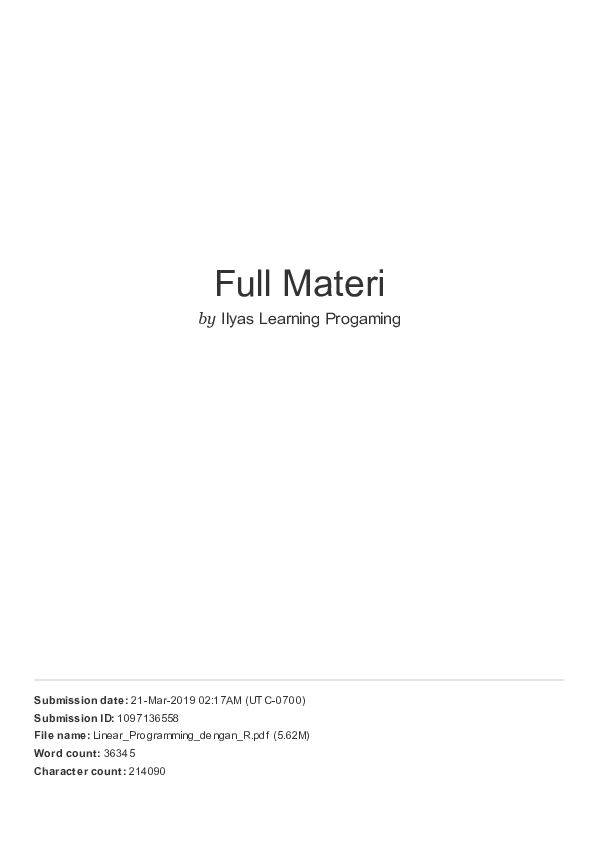(PDF) LINEAR PROGRAMMING DENGAN R: (Aplikasi untuk Teknik Industri)
