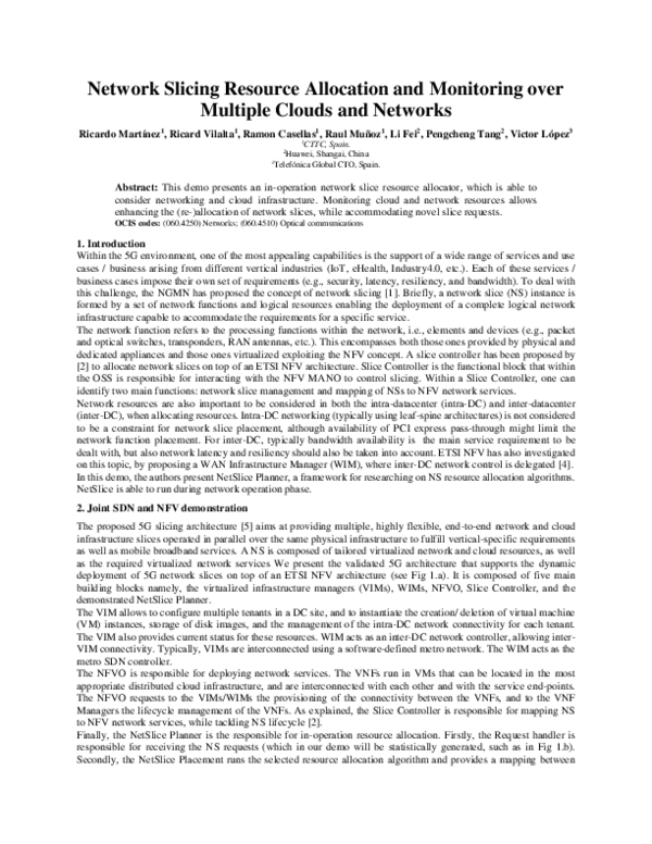 (PDF) Network Slicing Resource Allocation and Monitoring over Multiple ...