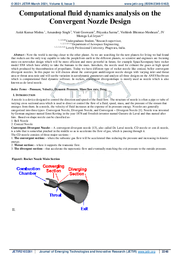 (PDF) Computational fluid dynamics analysis on the Convergent Nozzle Design