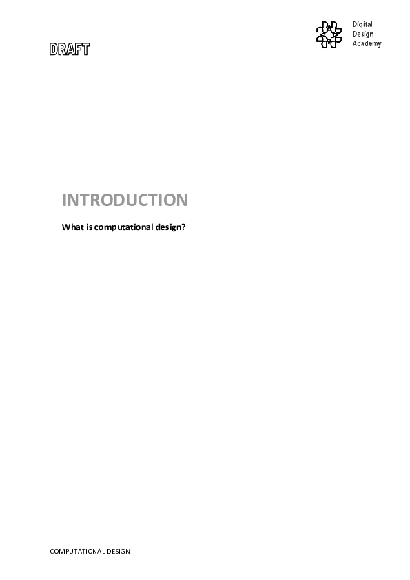 (PDF) 1. Introduction to Compuational Design
