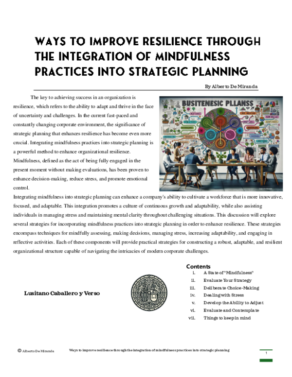 (PDF) Ways to Improve Resilience Through the Integration of Mindfulness ...