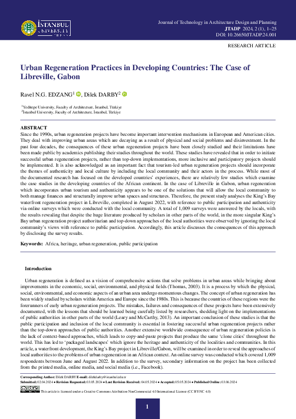 (PDF) Urban Regeneration Practices in Developing Countries: The Case of ...