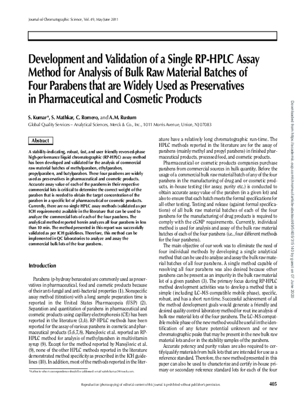 (PDF) Development and Validation of a Single RP-HPLC Assay Method for ...
