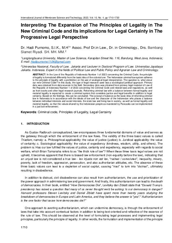 (PDF) Interpreting The Expansion of The Principles of Legality in The ...
