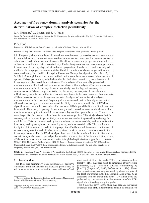 (PDF) Accuracy of frequency domain analysis scenarios for the ...