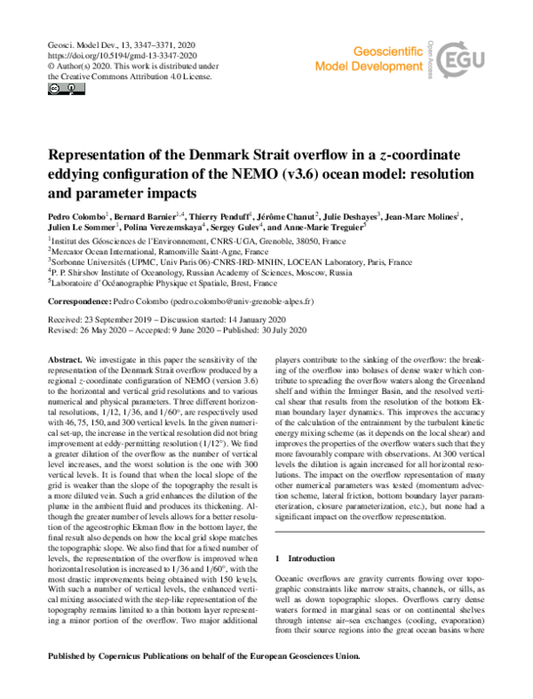 (PDF) Representation of the Denmark Strait overflow in a z -coordinate ...