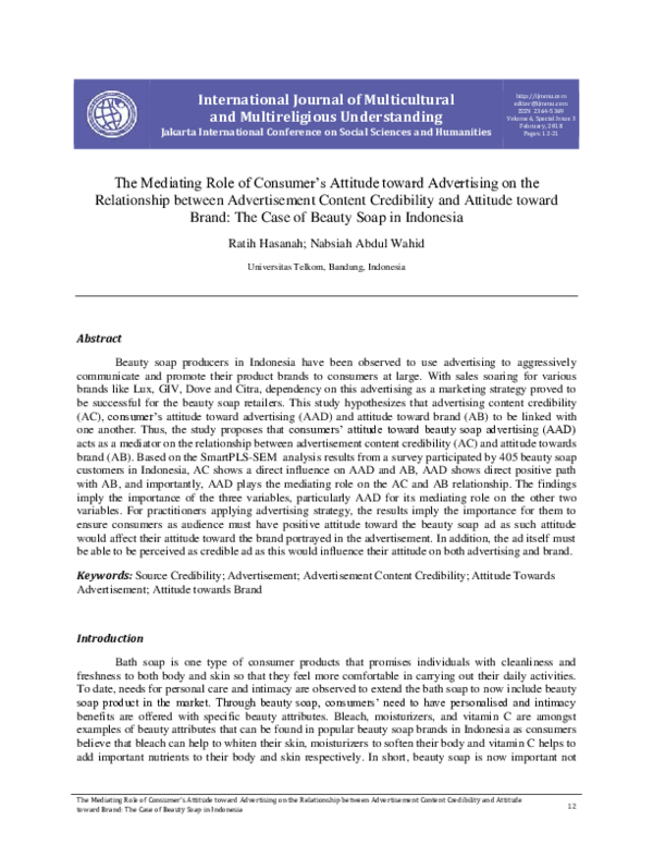 (PDF) The Mediating Role of Consumer’s Attitude toward Advertising on ...