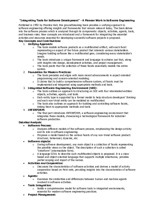 (PDF) Integrating Tools for Software Development