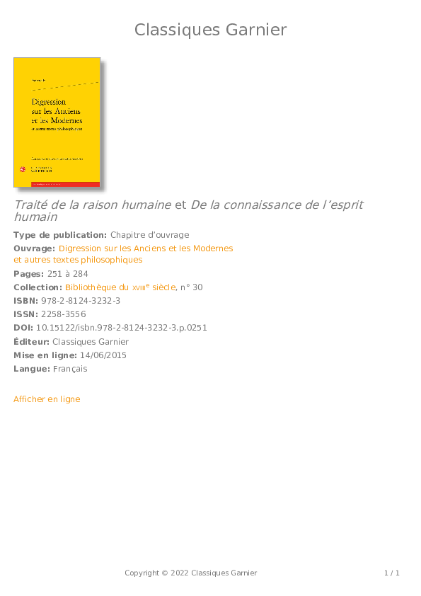 (PDF) Digression sur les Anciens et les Modernes et autres textes ...