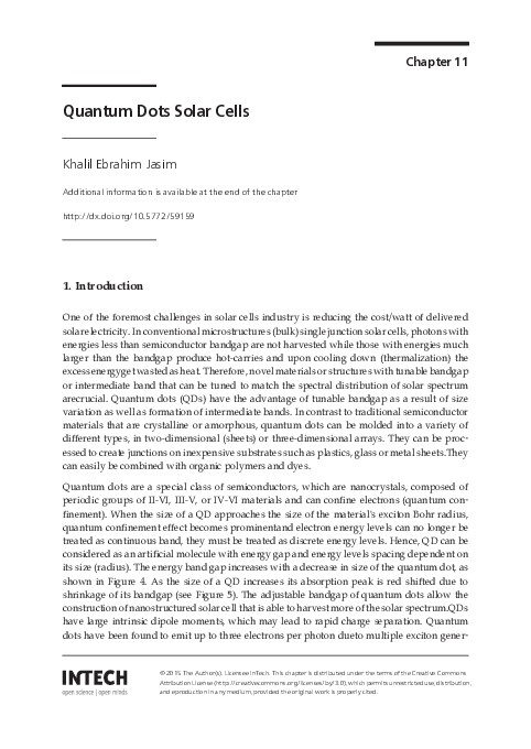 (PDF) Quantum Dots Solar Cells