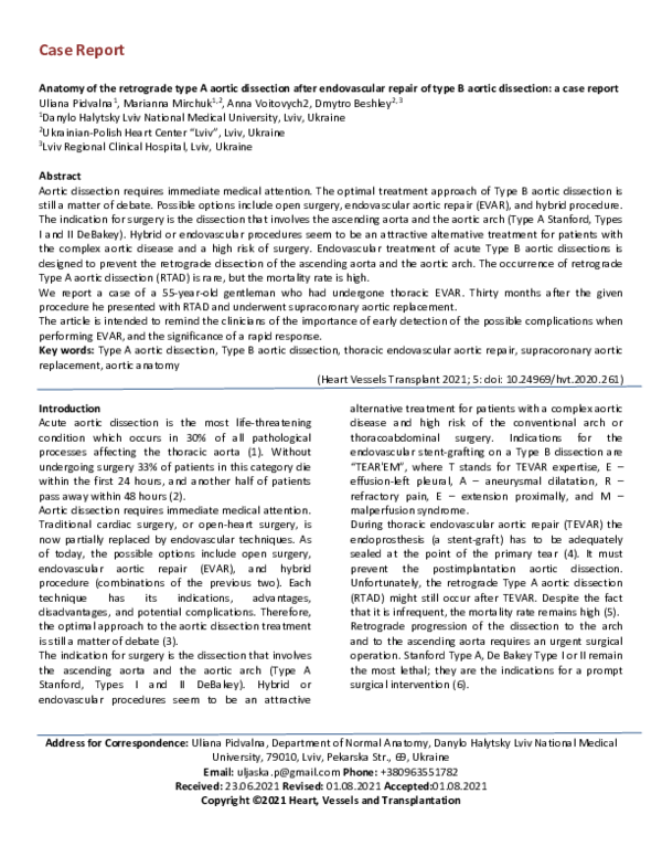 (PDF) Anatomy of the retrograde type A aortic dissection after ...