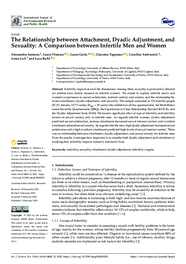 (PDF) The Relationship between Attachment, Dyadic Adjustment, and ...