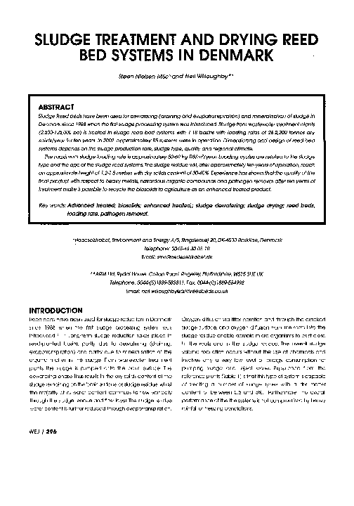 (PDF) Sludge Treatment and Drying Reed Bed Systems in Denmark