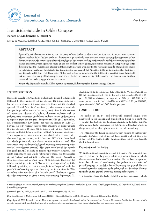 (PDF) Homicide-Suicide in Older Couples