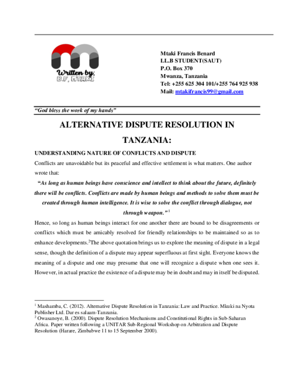 (PDF) COURT ANNEXED MEDIATION AND ALTERNATIVE DISPUTE RESOLUTION IN ...