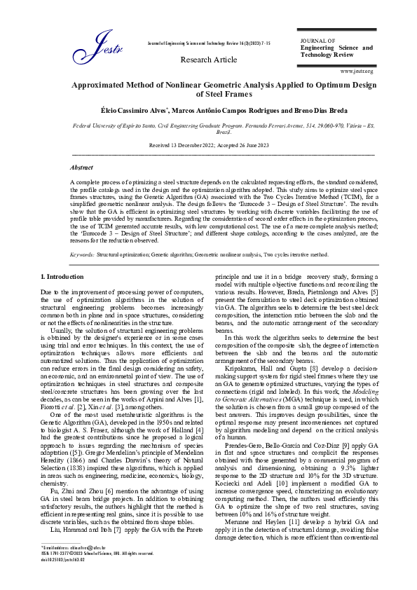 (PDF) pproximated Method of Nonlinear Geometric Analysis Applied to ...