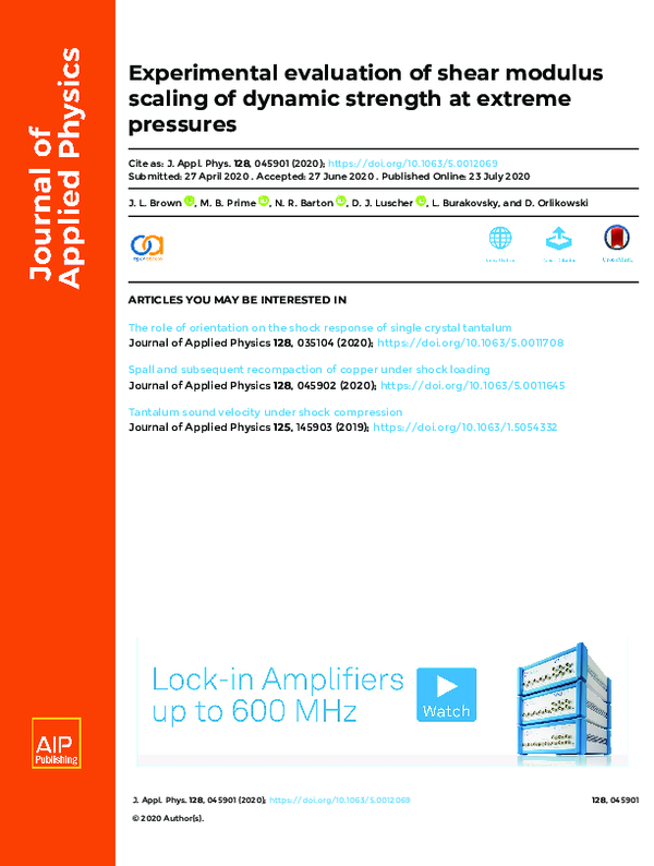 (PDF) Experimental evaluation of shear modulus scaling of dynamic ...