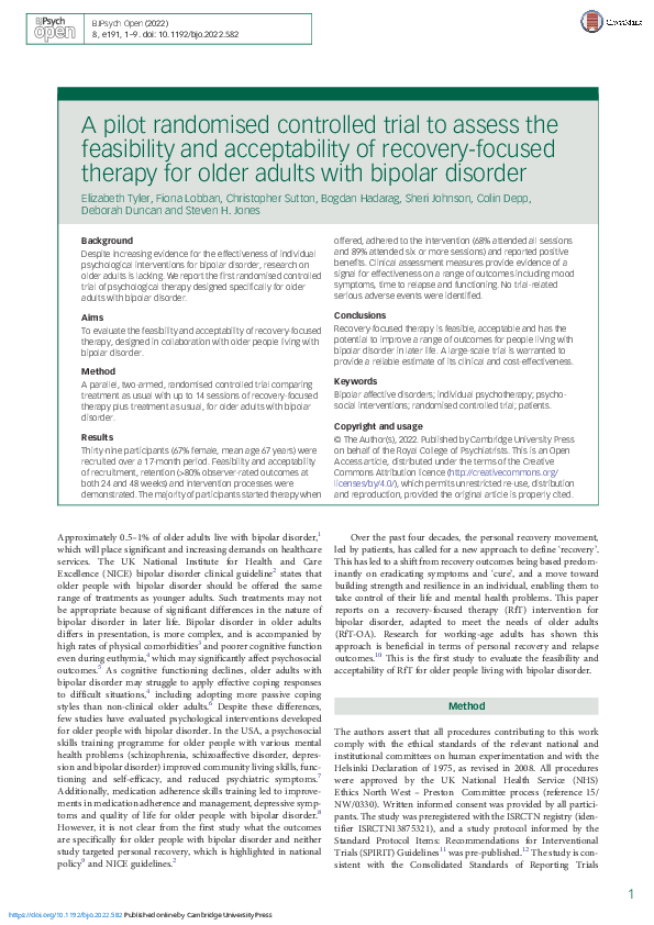 (PDF) A pilot randomised controlled trial to assess the feasibility and ...