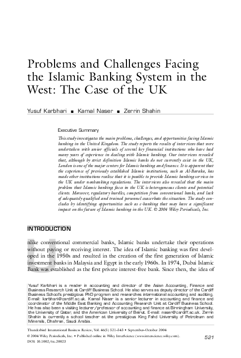 (PDF) Problems and challenges facing the islamic banking system in the ...