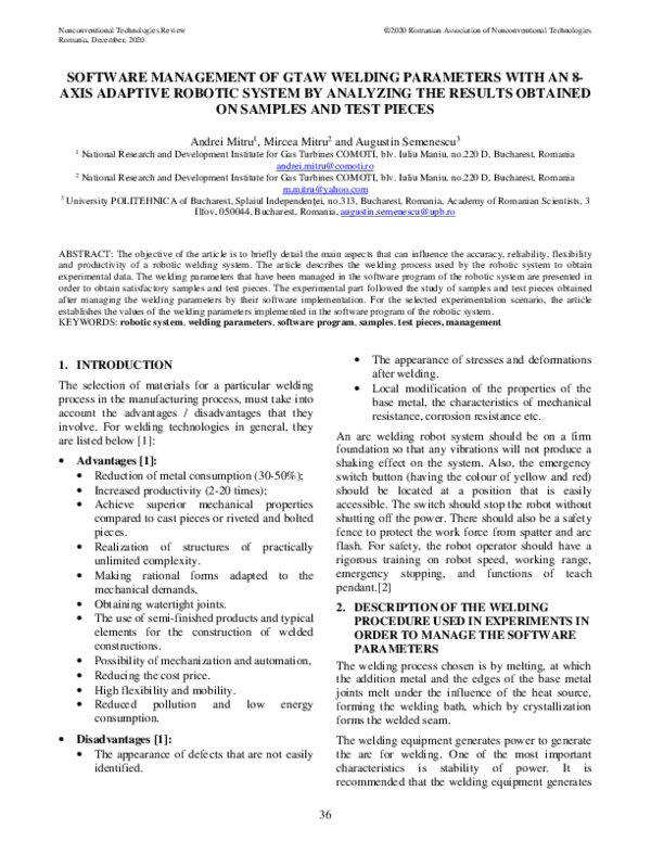 (PDF) Software Management of Gtaw Welding Parameters with an 8-AXIS ...