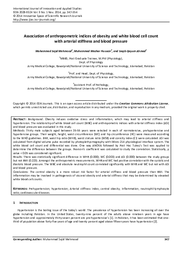 (PDF) Association of anthropometric indices of obesity with diabetes ...
