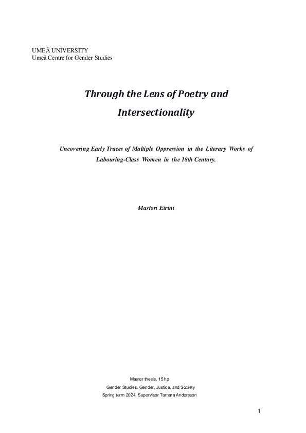 (PDF) Through the Lens of Poetry and Intersectionality Uncovering Early ...