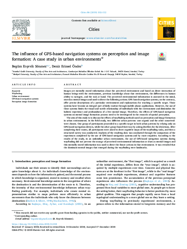 (PDF) The influence of GPS-based navigation systems on perception and ...