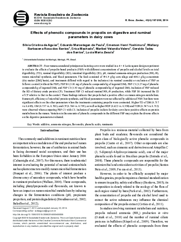 (PDF) Effects of phenolic compounds in propolis on digestive and ...