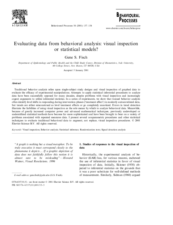 Evaluating data from behavioral analysis: visual inspection or ...
