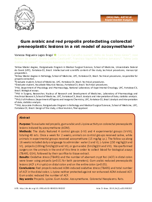 (PDF) Gum arabic and red propolis protecteting colorectal preneoplastic ...