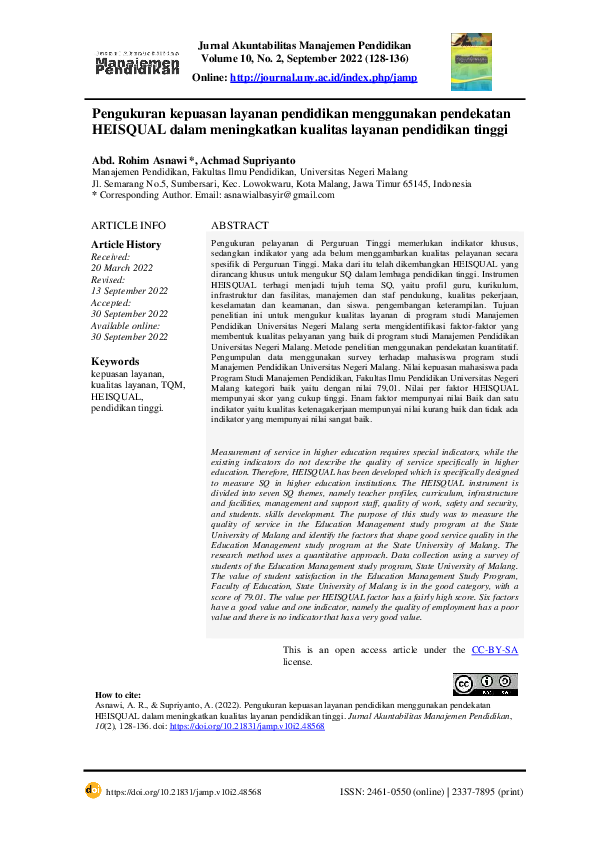 (PDF) Pengukuran kepuasan layanan pendidikan menggunakan pendekatan ...