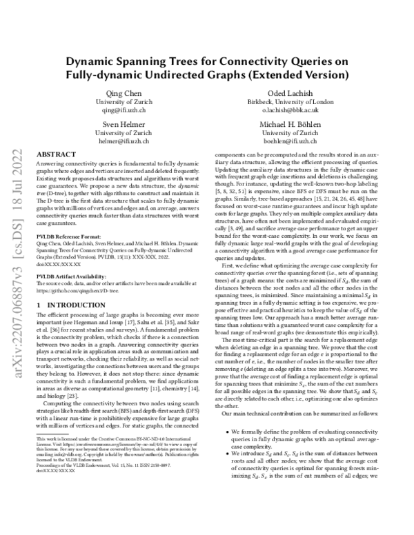 (PDF) Dynamic Spanning Trees for Connectivity Queries on Fully-dynamic ...