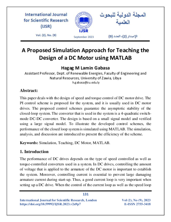 (PDF) A Proposed Simulation Approach for Teaching the Design of a DC ...