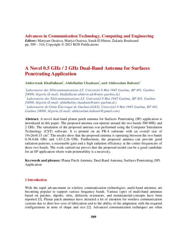 (PDF) Recent Advances in Communication Technology, Computing and ...