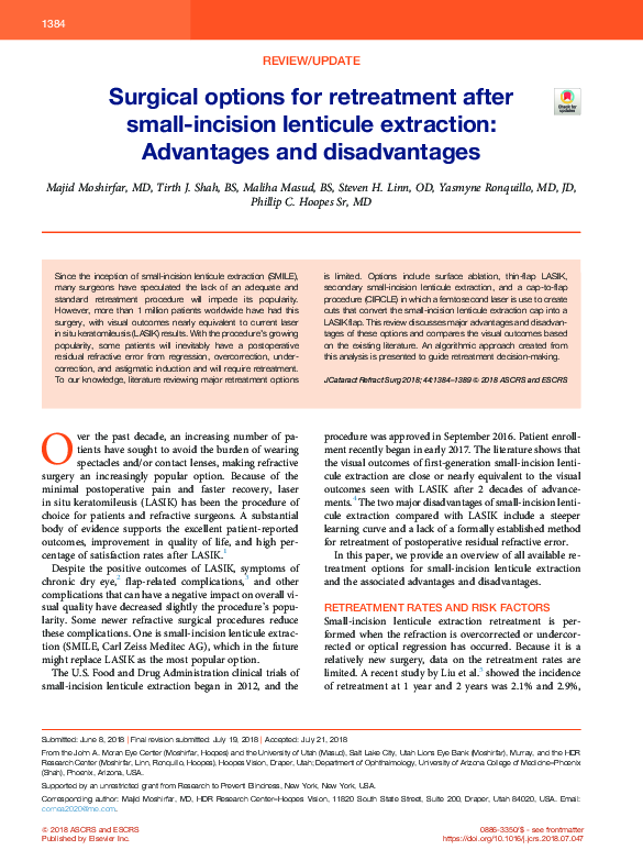 (PDF) Surgical options for retreatment after small-incision lenticule ...