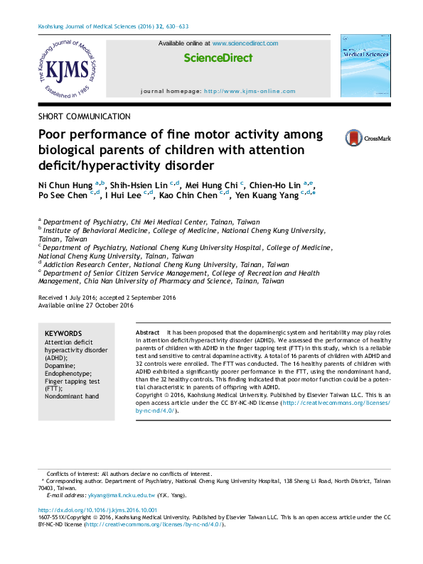 (PDF) Poor performance of fine motor activity among biological parents ...