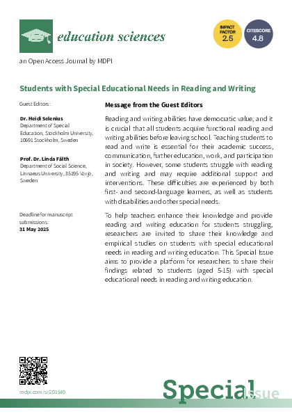 (PDF) Call for paper : Special Issue "Students with Special Educational ...